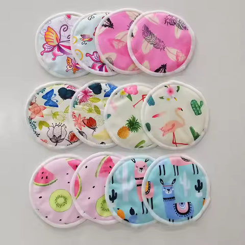 Organic Reusable Nursing Pads Bamboo CPSIA Leakproof Washable Absorbent Breast Feeding Pads Flat Rounds