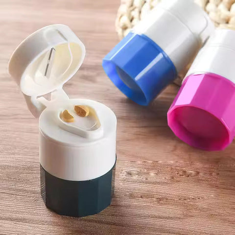 Professional Pill Cutter Splitter Divider Crusher and Grinder for Cutting Small or Large Pills in Half Pill Case