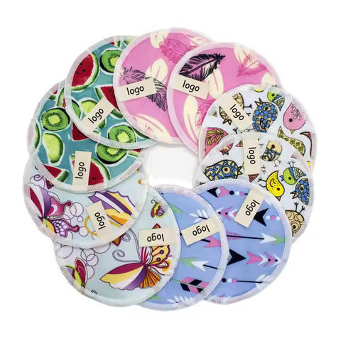 Organic Reusable Nursing Pads Bamboo CPSIA Leakproof Washable Absorbent Breast Feeding Pads Flat Rounds